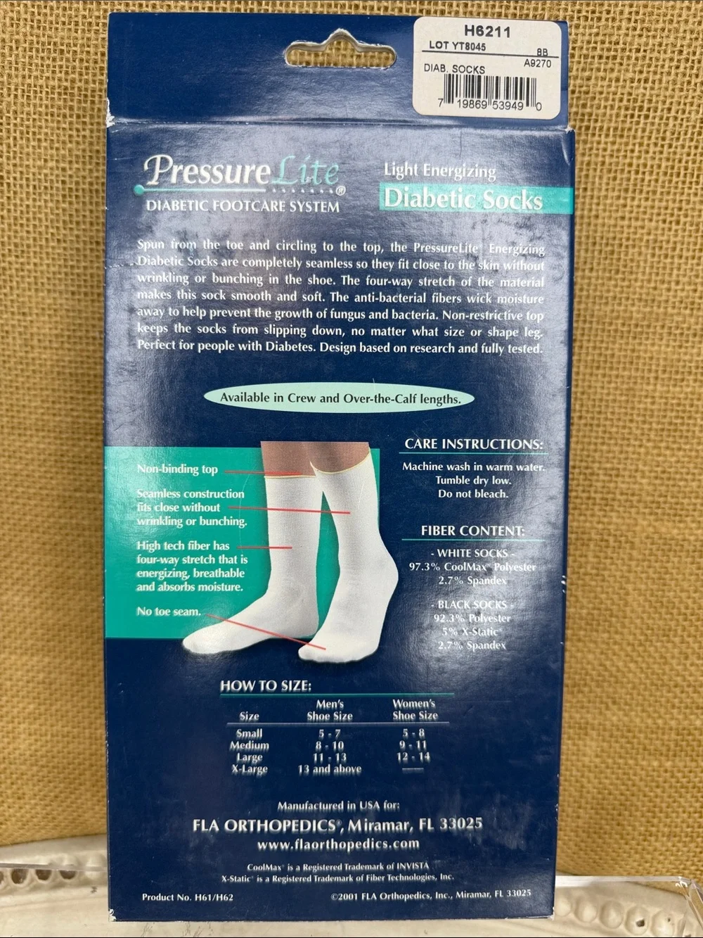 Light Energizing Diabetic Socks - White - Men Underwear & Socks